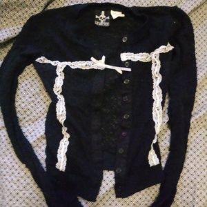 LIP SERVICE rare Goth Lolita lace cardigan sz S
